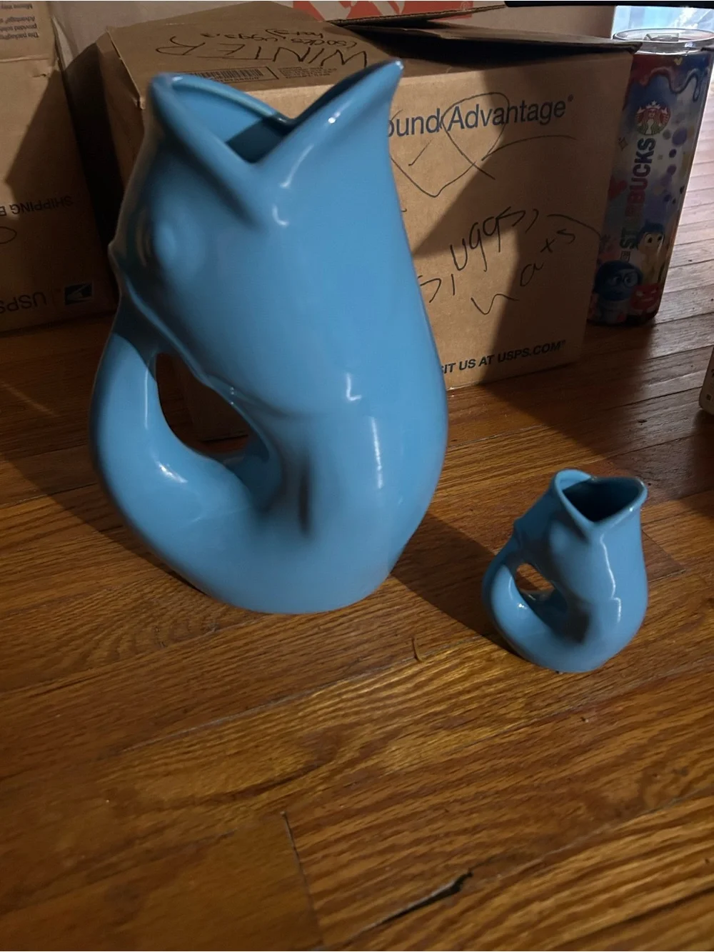 Blue Ceramic Fish Pitcher Set - Decorative Kitchen Serveware
